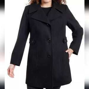 Anne Klein Plus Size Single-Breasted Notched-Collar Peacoat Size 2X NWT'S